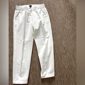 J Crew Factory White Linen Pants